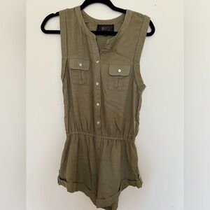 Green Sleeveless Romper